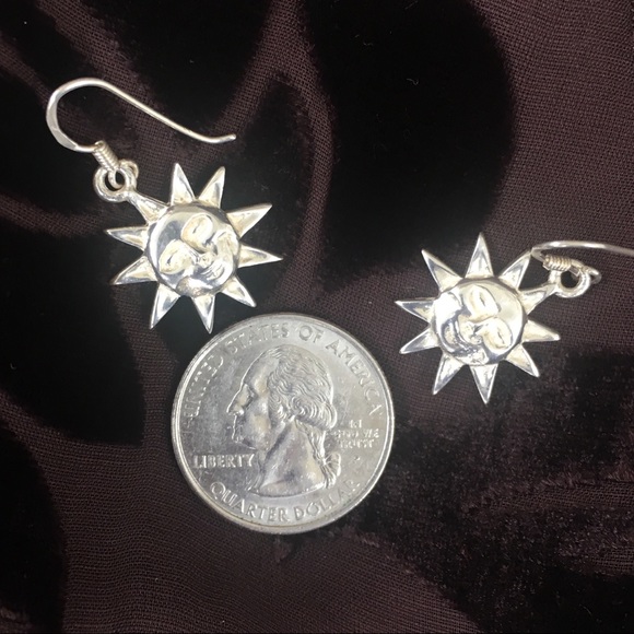 Jane Adams Sterling Silver Sun Earrings - Picture 4 of 4